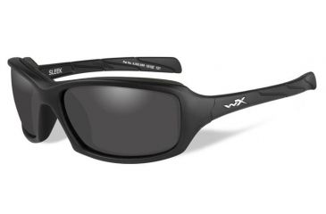 Image of Wiley X Sleek Sunglasses-Matte Black Frame-Smoke Grey Lens CCSLE02