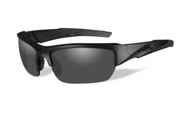Image of Wiley X Valor Sunglasses-APEL Matte Black Frame-Smoke Grey-Clear Lens CH4701