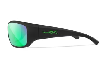 Image of Wiley X WX Omega Sunglasses, Matte Black Frame, Captivate Polarized Green Mirror Lens, ACOME22