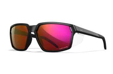 Image of Wiley X WX Sierra Sunglasses, Gloss Black Frame, Sierra Captivate Red Mirror Lens, AC6SRA06