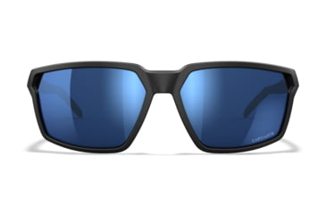 Image of Wiley X WX Sierra Sunglasses, Matte Black Frame, Sierra Captivate Pol Blue Mirror Lens, AC6SRA09