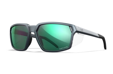 Image of Wiley X WX Sierra Sunglasses, Matte Graphite Frame, Sierra Captivate Pol Green Mirror Lens, AC6SRA07