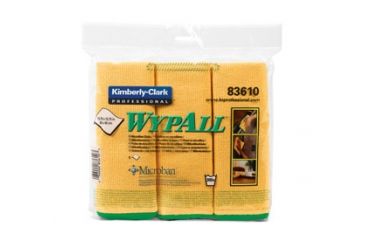 Image of Wypall Microfiber Cloths with Microban Protection, Green, 15.75in. x 15.75in. 83630