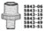 Ace Glass Laboratory Glassware and Equipment 15-11MM Nylon Adapter 5843-06