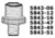 Ace Glass Laboratory Glassware and Equipment 50-25 Nylon Coupling 5843-16