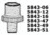 Ace Glass Laboratory Glassware and Equipment 50-25 Ptfe Coupling 5843-51