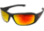 Edge Eyewear Brazeau Torque Safety Glasses - Matte Black Red E / Polarized Aqua Precision Red Mirror Lenses, One Size, TXBAP239