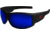 Edge Eyewear Caraz Torque - Matte Black Frame with Red E Logo / Polarized Aqua Precision Blue Mirror Lenses, One Size, THZAP238