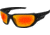 Edge Eyewear Dawson - Black Frame / Aqua Precision Red Mirror Lenses, Black Frame, XDAP419
