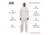 International Enviroguard Body Filter 95+ 4014 Coverall w/Hood, Boot, Elastic Wrist & Ankle, White, L, Case of 25, 4014L