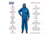 International Enviroguard ViroGuard 2407 Coverall w/Hood, Elastic Wrist and Back, Blue, L, Case 25, 2407-L