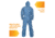 Kimberly Clark KleenGuard A20 Coveralls, Zipper Front w/Wrists, Ankles and Hood, Denim Blue, Extra Large, Case of 24, 58514