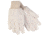MCR Safety 9018CDPC Double Palm Work Gloves, 18oz Corded Cotton Polyester Blend, Clute Pattern with Straight Thumb, Knit Wrist, White, Large, 9018CDPC