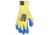 MCR Safety Cut Pro 10 Gauge Kevlar Shell Cut Resistant Work Gloves, Latex Coated Palm and Fingertips, Blue/Yellow, Medium, 9687M