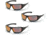 Pyramex Goliath Safety Glasses - Black Frame and Ice Orange Mirror Lens, Pack of 3
