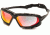 Pyramex Highlander-XP Safety Glasses, Black-Gray Frame &amp; Sky Red Mirror Anti-Fog Lens SBG5055DT