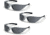 Pyramex Zone II Safety Glasses - Gray Lens, Silver Frame, Pack of 3