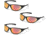 Pyramex Zone II Safety Glasses - Ice Orange Mirror Lens, Matte Black Frame, Pack of 3
