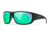 Wiley X WX Omega Sunglasses, Matte Black Frame, Captivate Polarized Green Mirror Lens, ACOME22