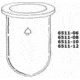 Ace Glass Laboratory Glassware and Equipment 1L Rb Cyl Flask Plain Flng 6511-06