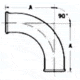 Ace Glass Laboratory Glassware and Equipment 4 X 90 Radius Elbow 8833-38
