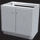 Air Control Sink Base 2 Dr Back Cutout AC-100-3636