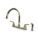 American Brass RV Kitchen Faucet With Gooseneck Spout Teapot Handles And Sprayer 8 Chrome, CH801GS