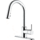 American Brass RV Kitchen Faucet With Hi Arc Bullet Spout Single Lever Handle And Pull Down Sprayer Brushed Nickel, Brushed Nickel, 8in, SL4000BN-A