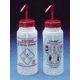 Bel-Art Safety-Vented Labeled Wash Bottles, Low-Density Polyethylene, Wide Mouth 116422622 500 Ml (16 oz.) Capacity