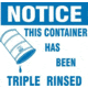 Brady Worldwide Drum Labels Triple Rinse PK100 60364