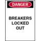 Brady Worldwide Magnetic SIGN+DANGER Breakers 66004