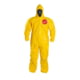 DuPont Tychem 2000 Coveralls w/Hood, Elastic Wrists and Ankles, Bound Seams, Yellow, 2XL, 12 Pack, QC127BYL2X00