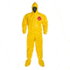 DuPont Tychem 2000 Coveralls w/Standard Hood and Attached Socks, Bound Seams, Yellow, Large CS12 QC122BYLLG00