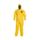 DuPont Tychem 2000 Coveralls w/Standard Hood and Attached Socks, Serged Seams, Yellow, Large CS12 QC122SYLLG00