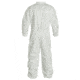 DuPont Tyvek 400 Coverall, Collar, Stormflap, Elastic Wrists/Ankles/ Waist, Serged Seams, White, Medium, Case of 25, TY125SWHMD00