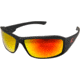 Edge Eyewear Brazeau Torque Safety Glasses - Matte Black Red E / Polarized Aqua Precision Red Mirror Lenses, One Size, TXBAP239