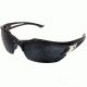 Edge Eyewear Khor Safety Glasses - Black Frame, Polarized G-15 Silver Mirror Lens TSDK21-G15-7