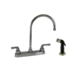 Empire Brass RV Kitchen Faucet With Gooseneck Spout Teapot Handles And Sprayer 8in Chrome, U-YCH801GS