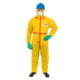 International Enviroguard ChemSplash 1 Coverall w/Hood, Elastic Wrist &amp; Ankle, Yellow, Extra Large, 6 Pack, 7015T-XL