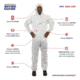 International Enviroguard SmallS 2225 Coverall w/Attached Hood, Elastic Wrist and Ankle, White, Large, 25EA 2225L
