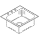 Just Manufacturing Sink W/ Faucet Ledge Snglebowl SL-2019-A-GR