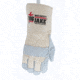 MCR Safety Big Jake Premium A+ Side Leather Palm Work Gloves, 4.5in Extended Gauntlet Duck Cuff, Sewn with DuPont Kevlar, Gray, Large, 1730L
