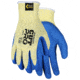 MCR Safety Cut Pro 10 Gauge Kevlar Shell Cut Resistant Work Gloves, Latex Palm and Fingertips, Blue/Yellow, Small, 96871S