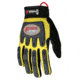 MCR Safety ForceFlex Mechanics Gloves Reinforced Clarino Synthetic Leather Palm Mesh with TPR Metacarpal Protection, Gray/Hi-Vis Yellow, Medium, Y200M