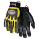 MCR Safety ForceFlex Mechanics Gloves Reinforced Clarino Synthetic Leather Palm Mesh with TPR Metacarpal Protection, Gray/Hi-Vis Yellow, Medium, Y200M