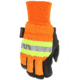 MCR Safety Luminator Leather Drivers Insulated Work Gloves, Premium Grain Pigskin Leather Palm and Hi-Vis Back, Thermosock Lined and Wing Thumb, Black, Large, 34411L