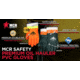 MCR Safety Oil Hauler Double Dipped PVC Work Gloves, PVC over Lime PVC, Soft Jersey Lining, Protective Safety Cuff, Orange/Lime, Large, 6410SCHV