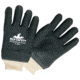 MCR Safety Premium PVC Coated Work Gloves, Double Dipped with Sandy PVC, Soft Jersey Lining, Comfortable Knit Wrist, Black/White, Large, 6100SJ