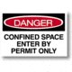 National Marker Dngr Sign CONF.SPACE HAZ.10X14 D-246-RB