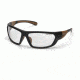 Pyramex Carbondale Safety Glasses, Clear Lens w/ Black/Tan Frame CHB210D